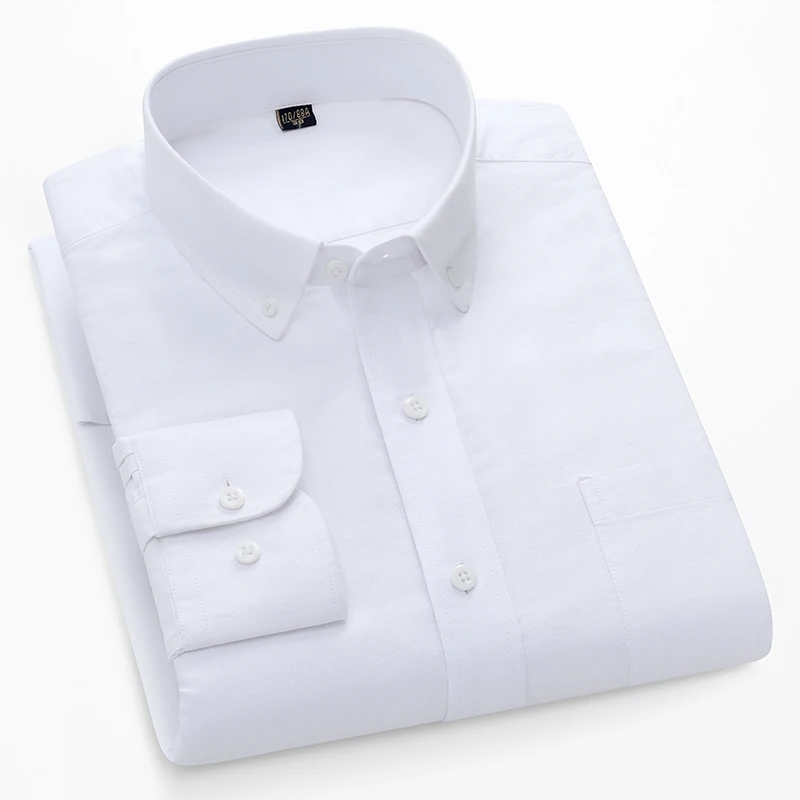 100% Cotton Oxford Long-Sleeve - Oxford Cotton Casual Shirt Business 评论和价格