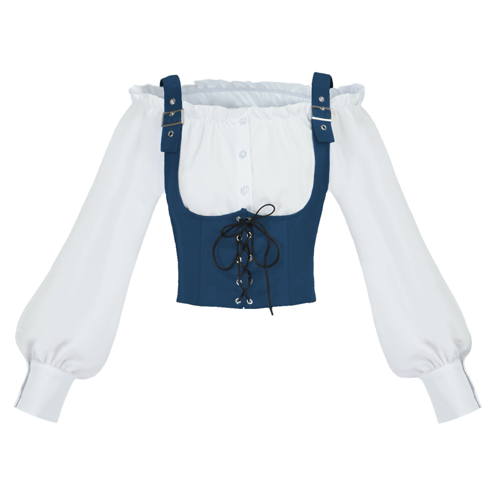 Retro Western Style Women Blou - Shirts 评论和价格